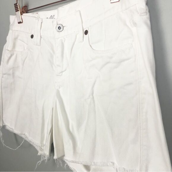 MADEWELL | White Denim Mid-Rise Cut Off Jean Shorts Women’s Size 26 (2) - Picture 3 of 7